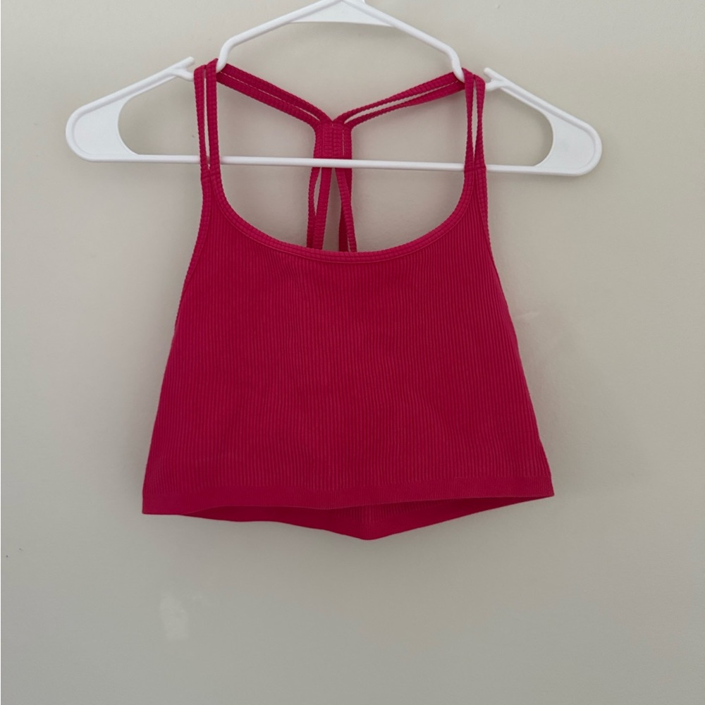Hot pink Ribbed Crop Top